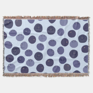 Blueberry Pattern Throw Blanket