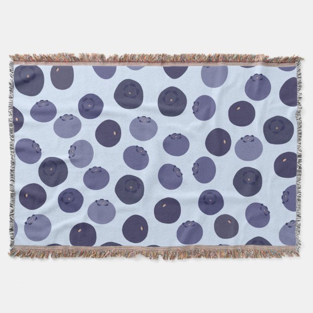 Blueberry Pattern Throw Blanket (Front)