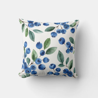 Blueberry pattern throw pillow