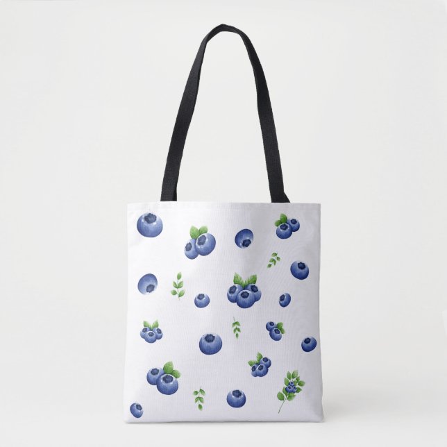 Blueberry Pattern Tote Bag (Front)