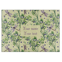 Blueberry pattern with dragonflies