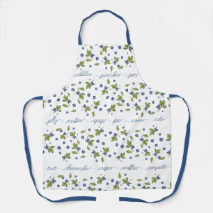 Blueberry Pattern Words Apron
