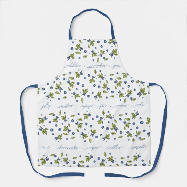 Blueberry Pattern Words  Apron (Front)