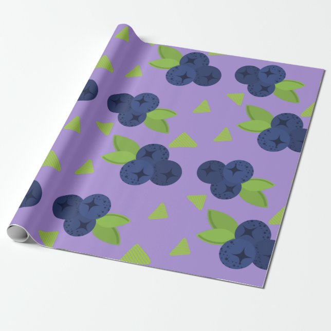 blueberry pattern  wrapping paper (Unrolled)