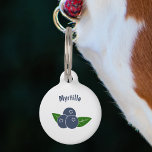Blueberry Pet Tag<br><div class="desc">A pet tag with an illustration of blueberries and customizable text above and back in purple color! Get it for your new pet or to make a gift to a family who welcomes a new animal!</div>