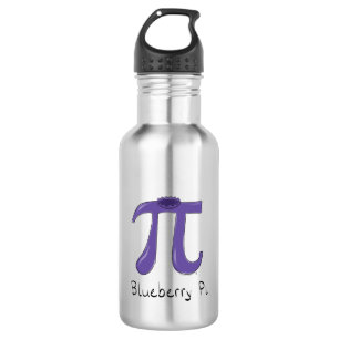 Blueberry Pi Cute Math Pi Day Green Water Bottle