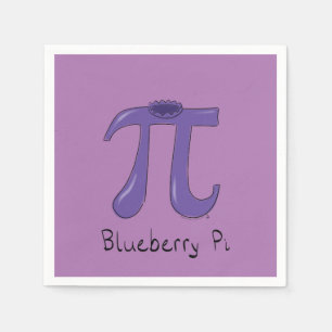 Blueberry Pi Cute Math Pi Day Party Napkins