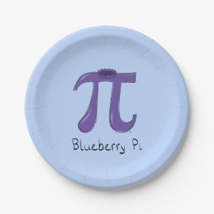 Blueberry Pi Cute Math Pi Day Party Paper Plates