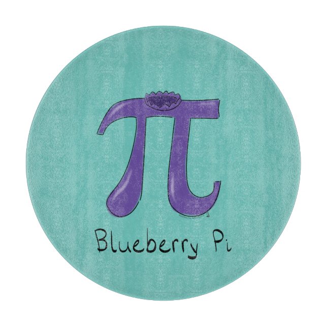 Blueberry Pi Cute Math Pi Day Pie Cutting Board (Front)