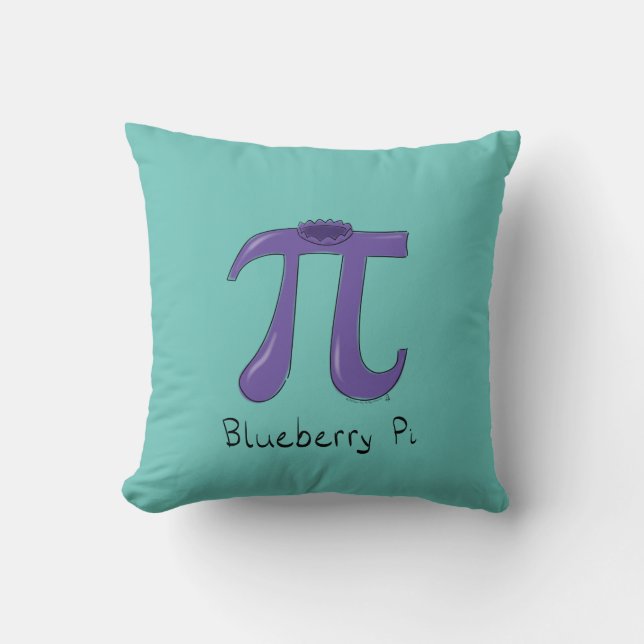 Blueberry Pi Cute Math Pi Day Pillow (Front)