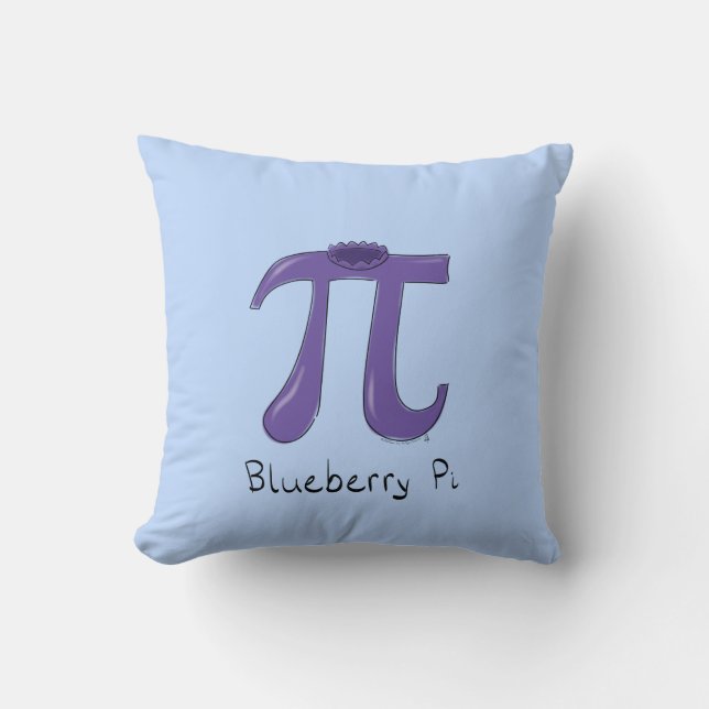 Blueberry Pi Cute Math Pi Day Pillow (Front)