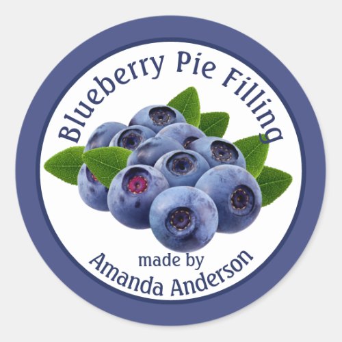 Blueberry Pie Filling 15 Circle Food Label
