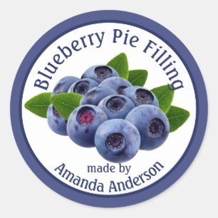 Blueberry Pie Filling 1/5" Circle Food Label