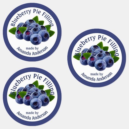 Blueberry Pie Filling Circle Food Label