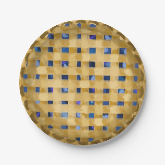 Blueberry Pie Homemade Picnic Fourth of July Paper Plates (Front)