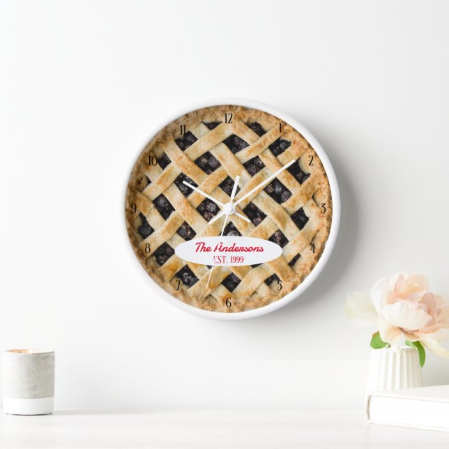 Blueberry Pie O'Clock Personalized Clock (Home)