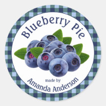 Blueberry Pie Plaid 3" Circle Food Label