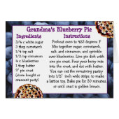 Blueberry Pie REcipe Card (Front Horizontal)