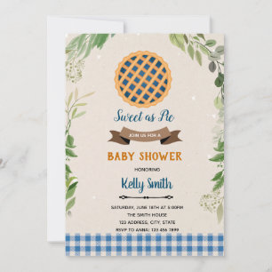 Blueberry pie shower invitation