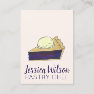 Blueberry Pie Slice Bakery Restaurant Pastry Chef Business Card