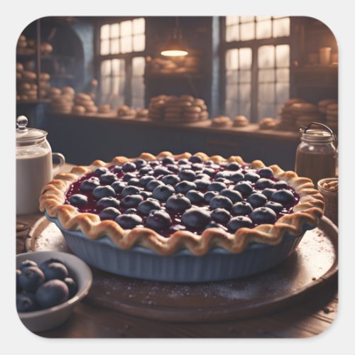 Blueberry Pie Square Sticker