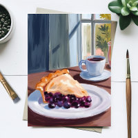 Blueberry Pie Watercolor Painting