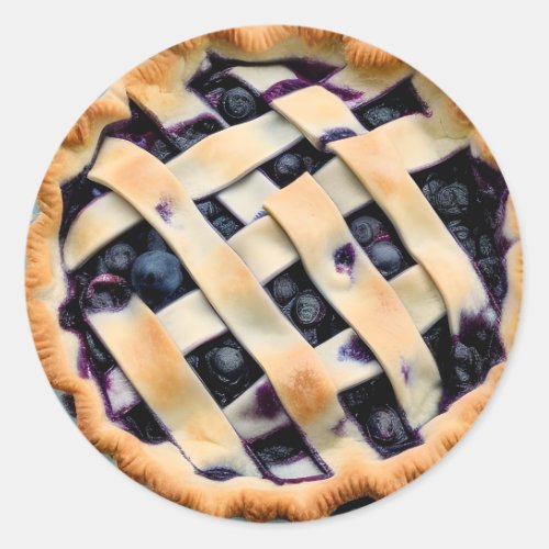 Blueberry Pie with Fancy Crust Classic Round Sticker