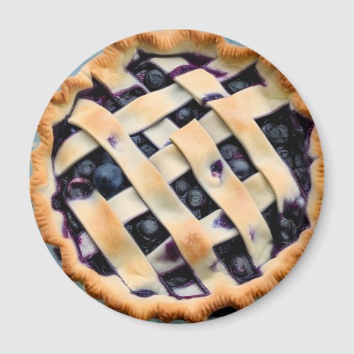 Blueberry Pie with Fancy Crust Magnet