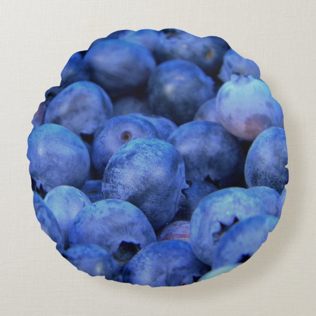 blueberry pile round pillow (Front)