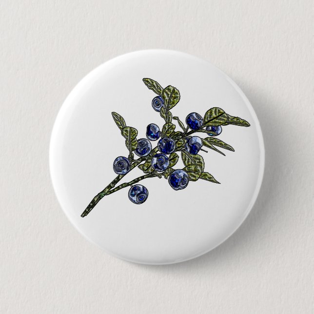 Blueberry Pinback Button (Front)