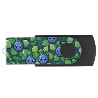 Blueberry Pixelart Berry Flash Drive