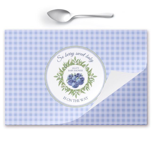 Blueberry Plaid Blue Tearaway Paper Placemat (Blueberry Plaid Blue Tearaway Paper Placemat)