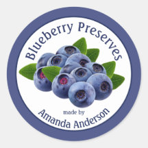 Blueberry Preserves 3" Circle Food Label