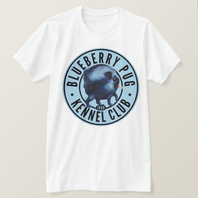 Blueberry Pug Kennel Club T-Shirt (Design Front)