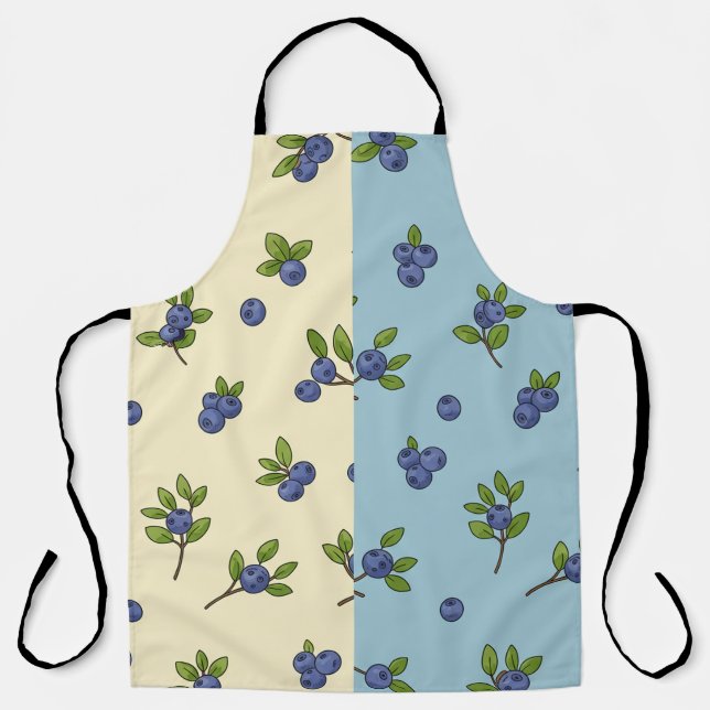 Blueberry Repeat Pattern – Pastel Vibe Apron (Front)