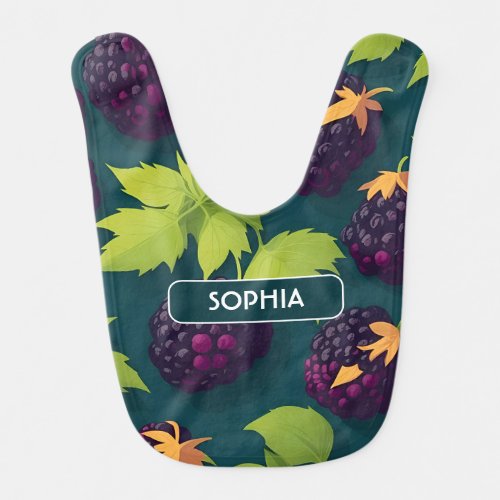 Blueberry Retro Colorful Personalized Pattern Baby Bib