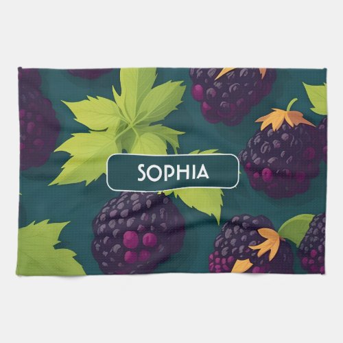 Blueberry Retro Colorful Personalized Pattern Kitchen Towel