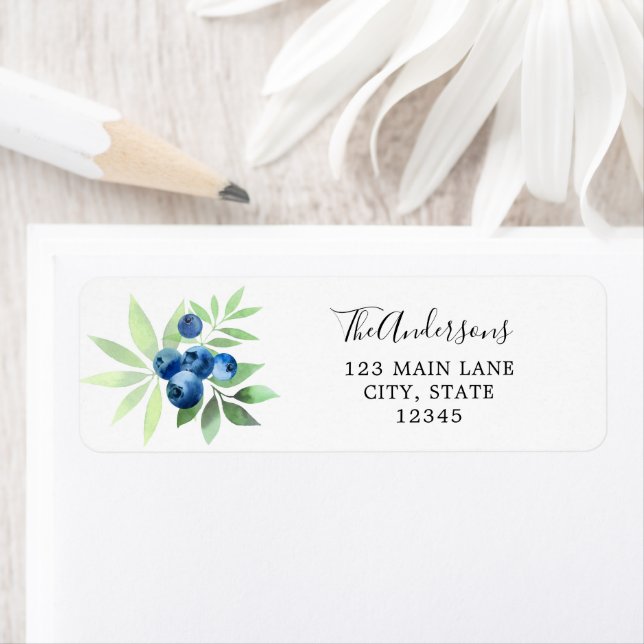 Blueberry Return Address Label (Insitu)