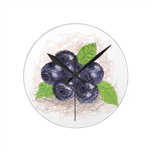 blueberry round clock