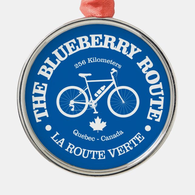 Blueberry Route (cycling) Metal Ornament (Front)