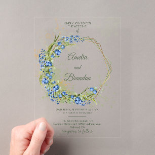 Blueberry Rustic Wedding Acrylic Invitation