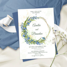 Blueberry Rustic Wedding Invitation