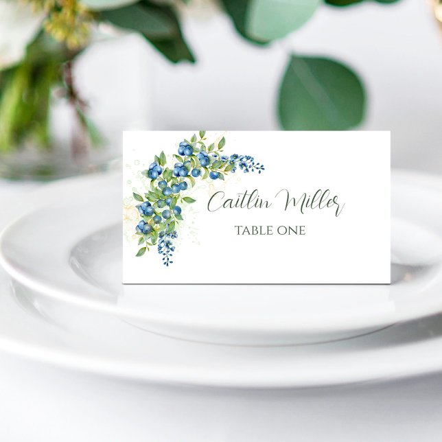 Blueberry Rustic Wedding Place Card (Creator Uploaded)