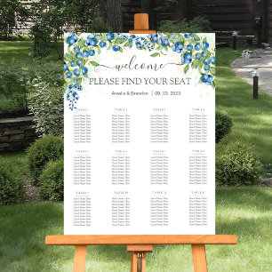 Blueberry Rustic Wedding Seating Chart Foam Board