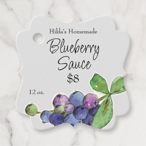 Blueberry Sauce Homemade Fruit Canning Jar Tag