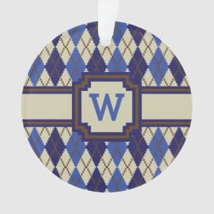 Blueberry Scone Argyle Acrylic Ornament