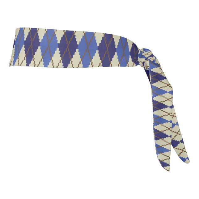 Blueberry Scone Argyle Athletic Headband (Rotate 90)