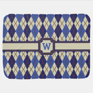 Blueberry Scone Argyle Baby Blanket