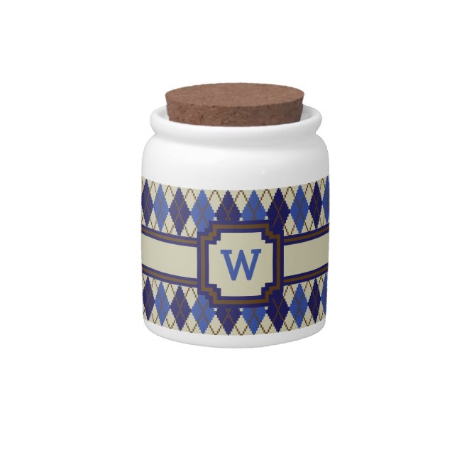 Blueberry Scone Argyle Candy Jar (Front)