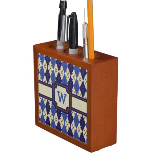 Blueberry Scone Argyle Desk Organizer